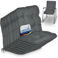 Beautissu Lot de 8 coussins pour fauteuils à dossier bas Flair NL, 100 x 50 x 8 cm, gris graphite