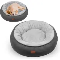 OEM Tapis pour chien en laine, gris, 70 cm de diamètre, taille moyenne, lavable