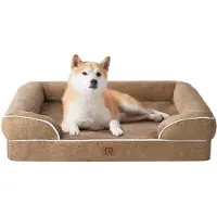 OEM Lit orthopédique pour chien 91 x 68 x 15 cm, imperméable, antidérapant, à bords surélevés, marron