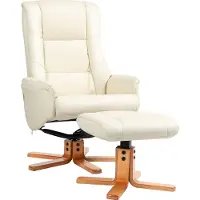 HOMCOM Fauteuil relax avec repose-pieds, fauteuil de télévision avec fonction d'inclinaison et fonction de balancement