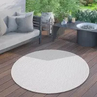 Paco Home In & Outdoor Tapis Tissu plat uni moderne résistant aux intempéries pour terrasse cuisine Motif uni Taille 120 cm Rond