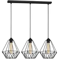 Luminex Lampe filaire lampe murale noire x3 LOFT