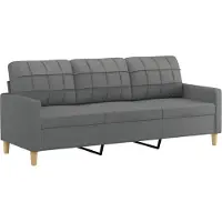 vidaXL Ensemble de canapés 3 pièces avec coussins Tissu gris foncé