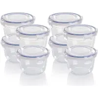 OEM Lot de boîtes de conservation – 8 boîtes de conservation rondes avec couvercle, empilables, incassables et lavables au lave-vaisselle, adaptées au micro-ondes, en plastique