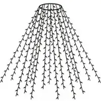 Aa FHS LED éclairage d'arbre 15 brins rideau d'arbre 480 ww LEDs brin longueur 3,2m