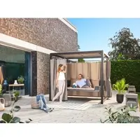 HOME DELUXE - Rideau + toit PROVENCE - assorti à la chaise longue Provence I Balancelle Chaise longue Balancelle