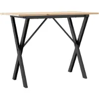 Syfax Table à manger cadre en X 100x50x75 cm bois de pin massif acier