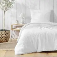 Douceur d'intérieur Parure en lin avec texture, ANGELIA, 140 x 200 cm, beige