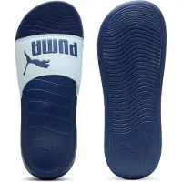 Puma Sandales de bain Popcat 20 en similicuir lisse, blanches, légères et hydrofuges