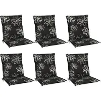 Beautissu Flores Fauteuil bas 6 places 100x50 cm noir avec fleurs