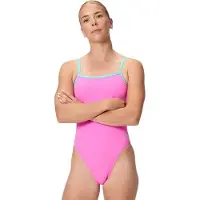 Speedo Female Solid V-back 2.0 Swimsuit Rose UK 28 Femme