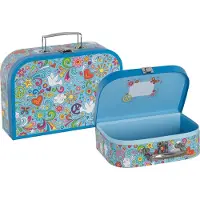 Goki Valisettes - - Peace and Love - Set de 2 gigognes - Carton solide - Bleu
