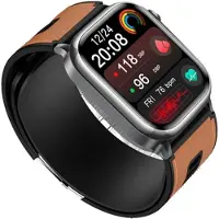 INF Smart Watch 2.06 inch AMOLED Full Touch Smartwatch BLE 5.3 IP67 530mAh Magnetic Charging NFC compatible Apple Samsung Huawei Marron