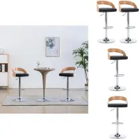 vidaXL Tabouret de bar 2 pcs. noir similicuir et bois courbé - Tabouret de bar