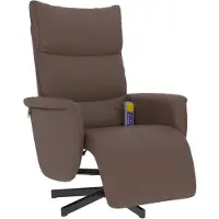 vidaXL Fauteuil de massage avec repose-pieds Marron Similicuir