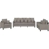 vidaXL Ensemble de canapés 3 pcs avec coussins taupe tissu