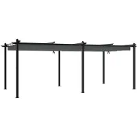vidaXL Pavillon de jardin avec toit extensible anthracite 3x6 m aluminium