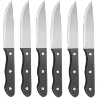 Hendi Hero Couteau à steak "Big" en acier inoxydable avec manche en ABS, Couverts, Noir