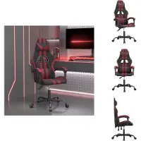 vidaXL Chaise de jeu noir et bordeaux similicuir - Fauteuil de jeu