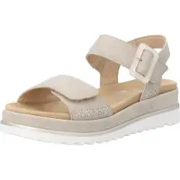 Remonte Sandales en cuir pour femmes , lacets croisés et boucle décorative D3P53, taille : 37 EU, couleur : beige