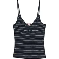 Superdry Athletic Essentials V Neck Waffle Cami Sleeveless Top Bleu S Femme