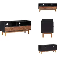 vidaXL Meuble TV 100 x 35 x 45 cm en bois d'acacia massif et MDF - Meuble TV