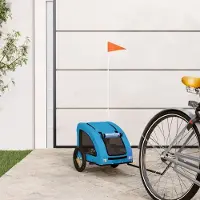 Prolenta Remorque de vélo exclusive - Pour chiens, couleur bleu. Fabriquée en Oxford et en fer