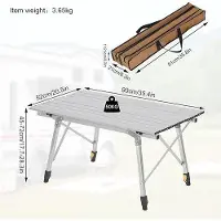 OEM Table pliante en aluminium 52 x 90 x 72 cm pour le camping et le balcon
