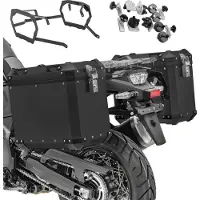 Bagtecs Coffre en alu + porte-coffre pour chopper / custom bikes Pan America 1250 2
