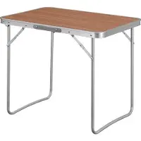 Famanu Table de pique-nique pliable en aluminium, 70 x 50 x 60 cm, couleur chêne naturel