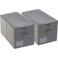 OEM Grande boîte de rangement à couvercle rabattable, gris foncé