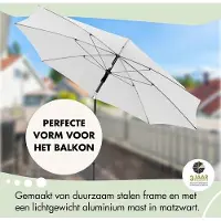 OEM Parasol rond de balcon, 200 cm, gris foncé, orientable