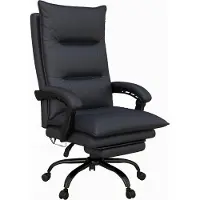 Fortuna Chaise de bureau Lai avec fonction massage, chaise de bureau réglable en hauteur, chaise d'ordinateur avec repose-pieds, gris foncé pour le bureau et le télétravail