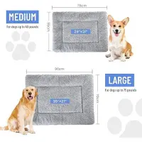OEM Lit pour chien lavable, taille moyenne, 75 x 50 cm, gris, antidérapant