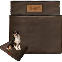 OEM Lit pour chien imperméable 100 x 66 cm, marron, modèle de remplacement avec confort supplémentaire