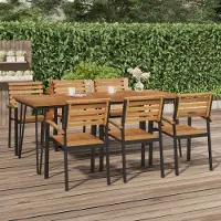 Prolenta Maison Exclusive - Table de jardin à pieds en épingle à cheveux 200 x 90 x 75 cm, bois d'acacia massif