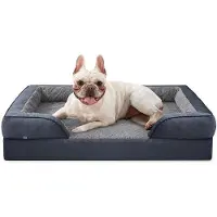 OEM Lit orthopédique pour chien, gris, 71 x 58 x 16 cm, en forme d'œuf, antidérapant