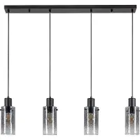 Rabalux 72039 Lampes suspendues Fumea E27 4x MAX 60 métal verre noir