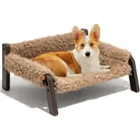 OEM Canapé pour chien marron, respirant et lavable, 61 x 53 x 28 cm
