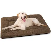 OEM Lit pour chien moelleux 90 x 60 cm, marron, antidérapant