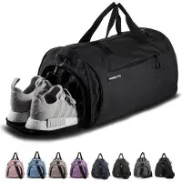 Markenlos Sac de sport avec compartiment à chaussures et poche imperméable, sac de voyage