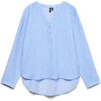 Vero moda Chemisier 'VMCKaja' bleu-gris / blanc