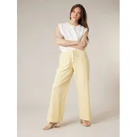 Deeluxe Pantalon 'Josita' jaune clair / blanc