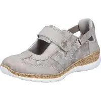 Rieker Damen Slipper Grau/Beige