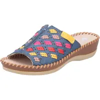 Rieker Chaussons d'intérieur Guana/Kostau/Gumalo/Guana pour femmes, sandales, couleur bleue, pour le quotidien