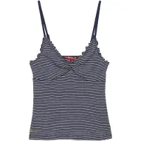 Superdry Athletic Essentials V Neck Waffle Cami Sleeveless Top Bleu S Femme