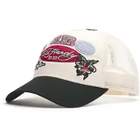Ed Hardy Casquette 'Est 1971 Varsity' vert / grenadine / noir / blanc