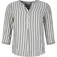 Tom Tailor Women + Chemisier bleu fumé / blanc