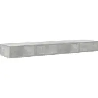 vidaXL Tiroirs de lit avec tiroir Gris béton 150 x 36.5 x 16.5 cm