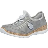 Rieker Chaussures pour femmes Chaussures basses Confortables Mocassins Gris Loisirs, Pointure : 42 EU